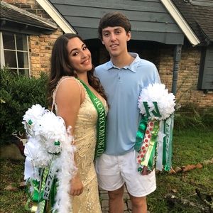 Prom Dress - Golden beaded formal dress.